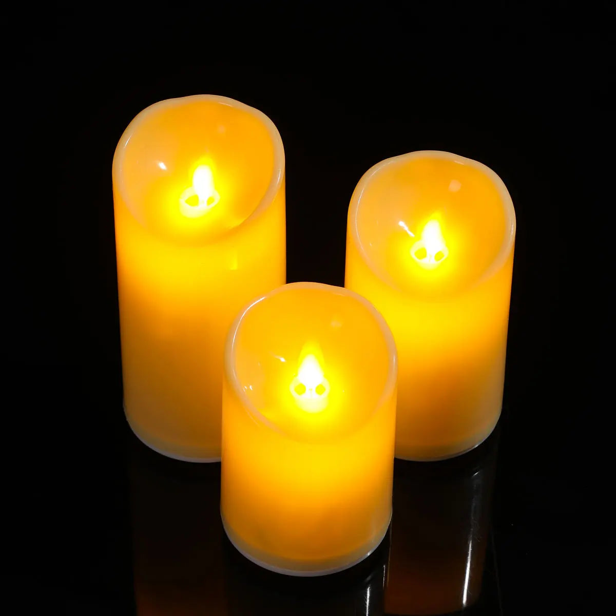 1 or 3 Pieces USB Charge Remote Control LED Decorative Moving Wick Candles,10/12.5/15 cm Rechargeable Dancing Church Candles
