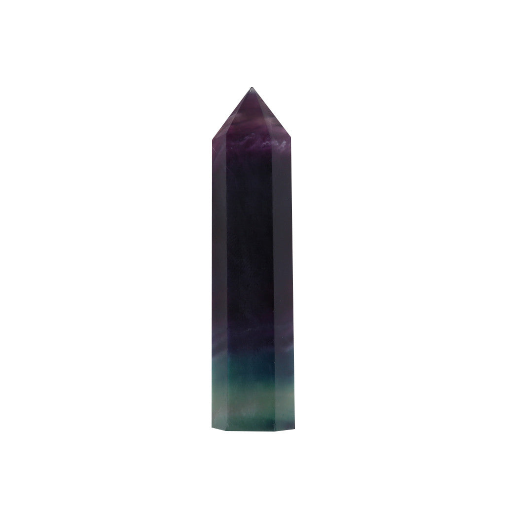 Natural Fluorite Crystal Colorful Striped Fluorite 4-7CM Quartz Crystal Stone Point Healing Hexagonal Wand Treatment Stone