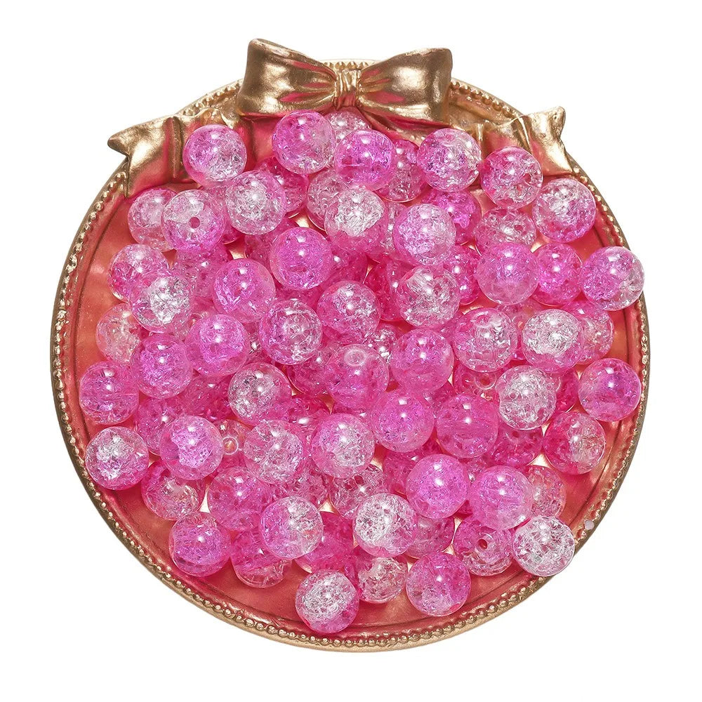 4 6 8 10mm Cracked Crystal Beads High-Quality Dual Color Glass Beads Snow Crack Crystal Beads for Jewelry Making DIY Bracelet