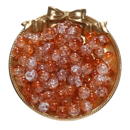 4 6 8 10mm Cracked Crystal Beads High-Quality Dual Color Glass Beads Snow Crack Crystal Beads for Jewelry Making DIY Bracelet