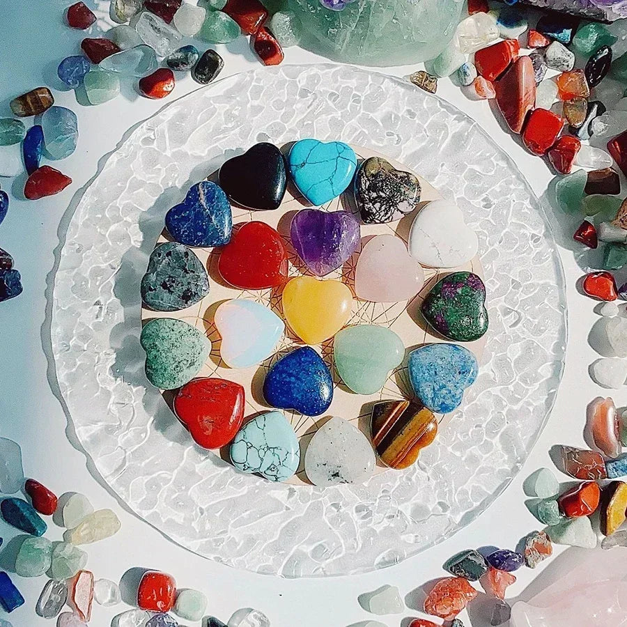 10/20/30PCS Heart Shape LOVE 20MM Natural Crystal Amethyst Agate Mineral Healing Stone Gravel Specimen Home Decoration 2025