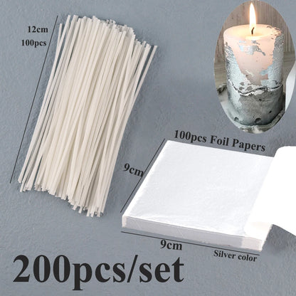 Smokeless Candle Wicks 2.6-20cm Pre-Waxed Cotton Core Wicks with Metal Sustainer Tabs DIY Handmade Candle Making Tools