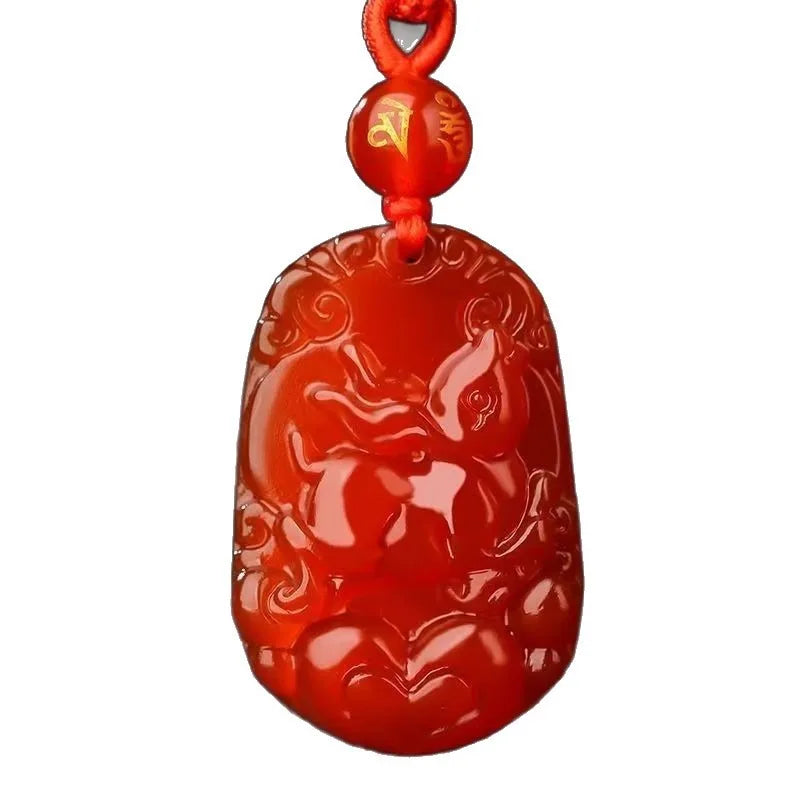 Mặt dây chuyền ngọc bích đá mã não băng mới, Mặt dây chuyền ngọc bích phong cách dân tộc cổ điển