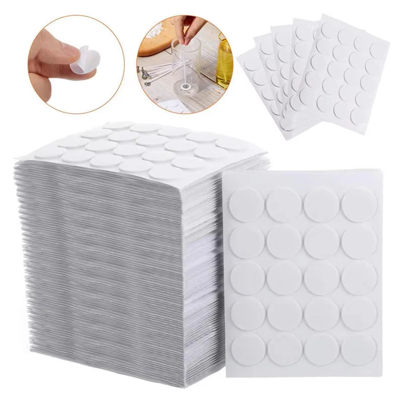 100 autocollants de mèche de bougie en mousse adhésive résistante à la chaleur, ruban adhésif double face pour fixer la base du support, fournitures de fabrication de bougies.