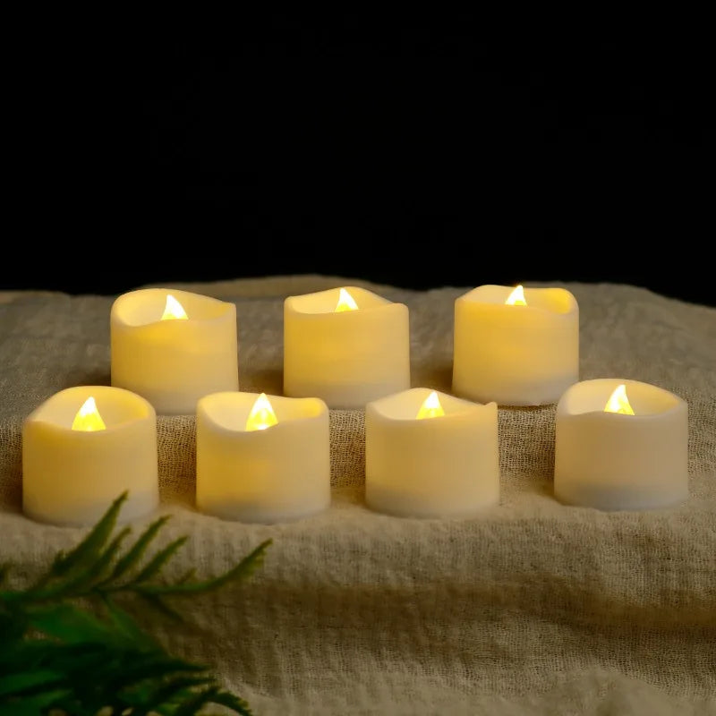 Flickering LED Ivory Electronic Candle, Flameless Tealight Candle,Battery Operated LED Tealight Candle, Ideal for Weddings, Ta