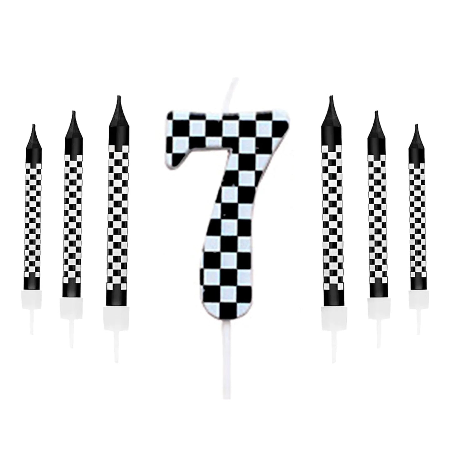 7Pcs Pixel Miner Birthday Cake Candles Topper for Pixel Theme Party Anniversary Party Video Game Party Supplies for Boys Girls