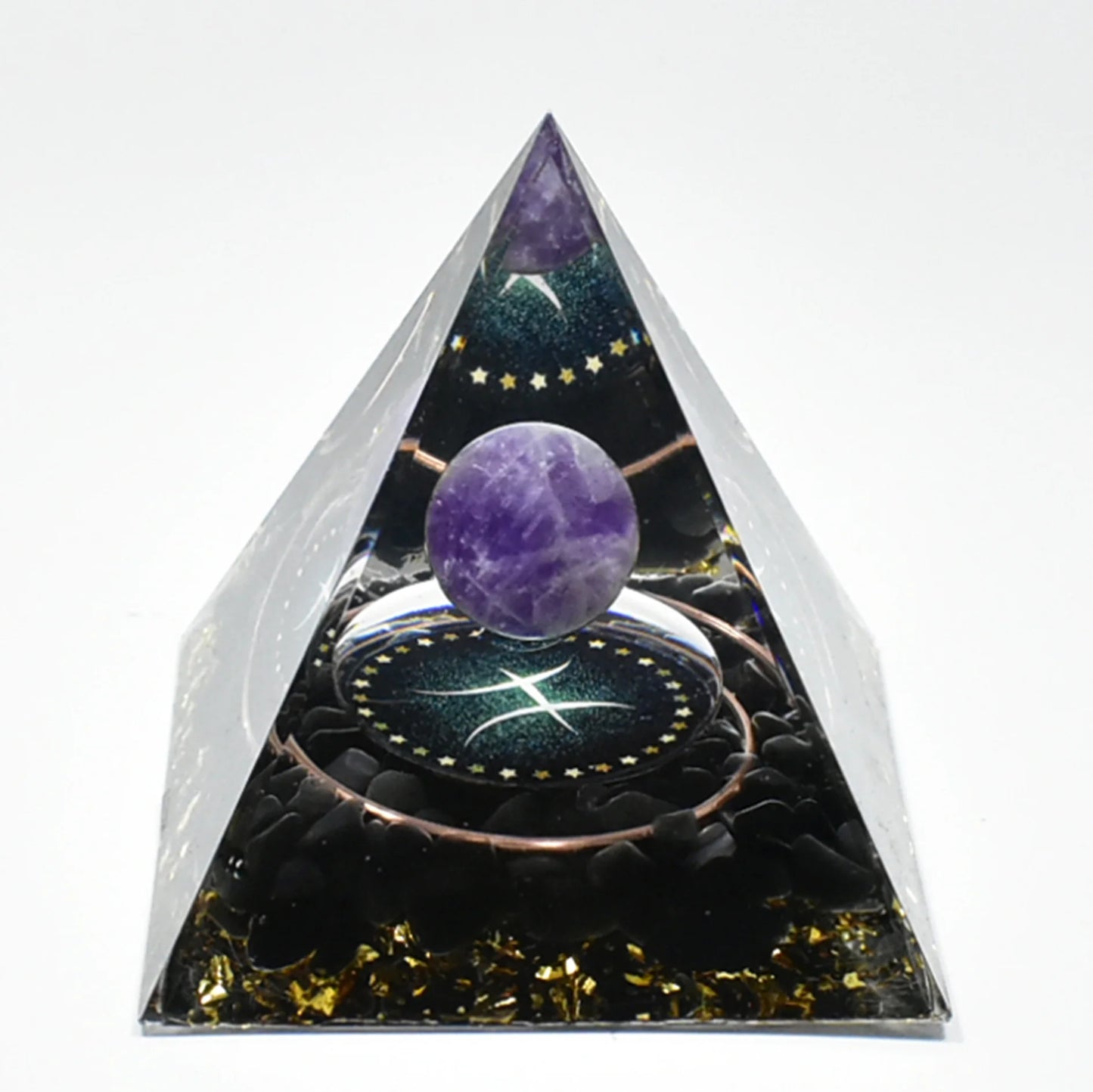 12 Zodiac Orgone Pyramid 5cm Horoscope Healing Natural Crystal Stone Ornaments Chakra Reiki Orgonite Gemstones Birthday Gifts