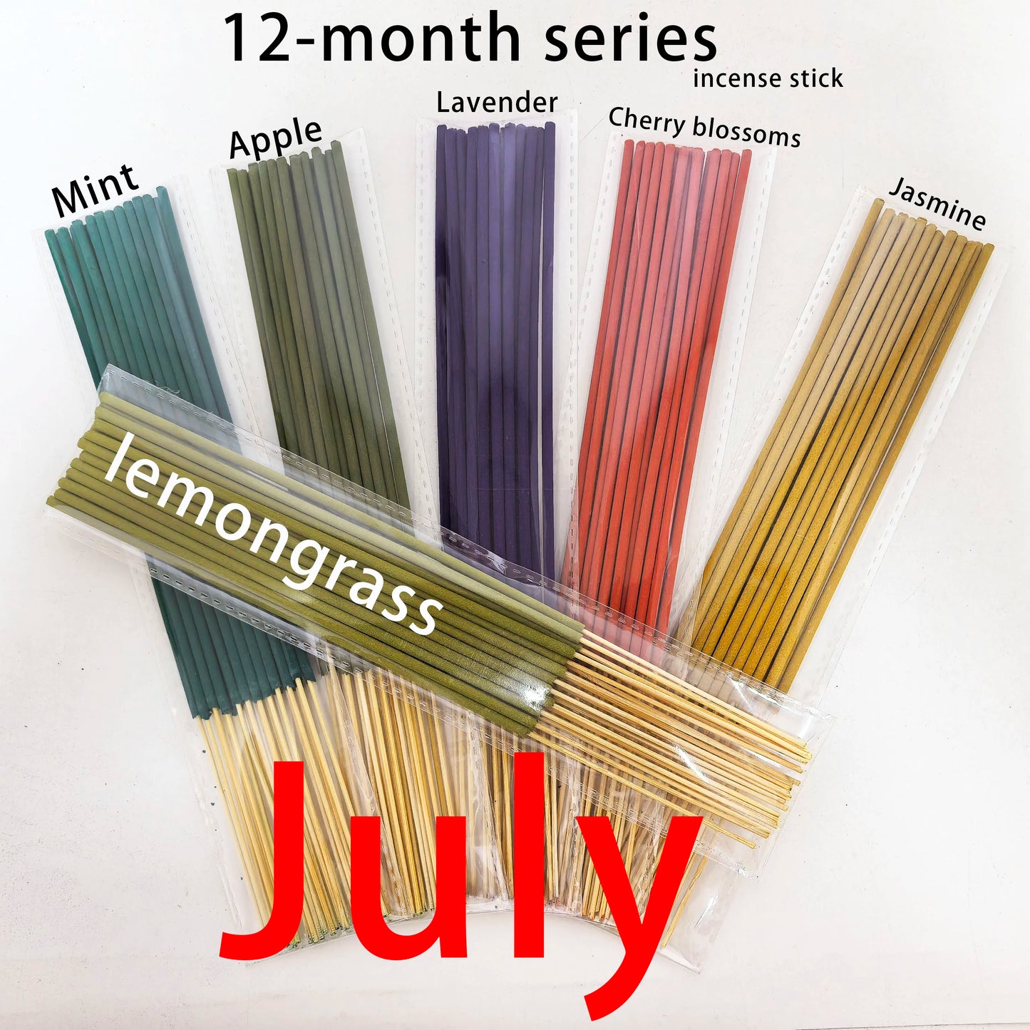 6 Sets of Approximately 126 High-Quality Incense Sticks - Including Shrubs, Lavender, Lemongrass, Dragon's Blood, Rose, Jasmine, Cherry Blossom, Suitable for Purification, Yoga Meditation, and Home Use - Perfect Gift with Lon