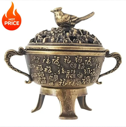 1pc Lucky Incense Burner Metal Lotus Incense Burner Bowl Incense Holder With Handle Yoga Meditation Home Decor