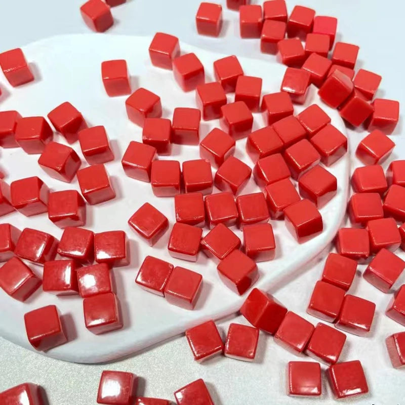 50Pcs/Set 25colors 8mm cube Clear Solid Transparent Square Colorful Crystal Dice Chess Piece Right Angle Sieve For Puzzle Game