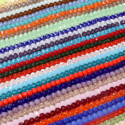 1Strand/Lot 3 4 6 8 10mm Rondelle Flat Faceted Crystal Beads Glass Spacer Beads For DIY Crafts Ornament Making Handmade Accesso