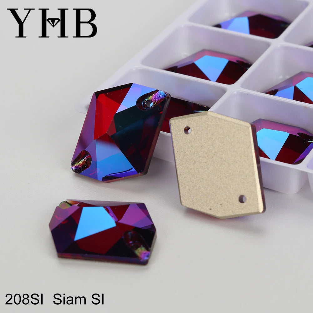 YHB Top Quality Cosmic Glass Crystal AB Moonlight Sewing Stones Flatback Sew on Rhinestones For Garment Clothes Bags