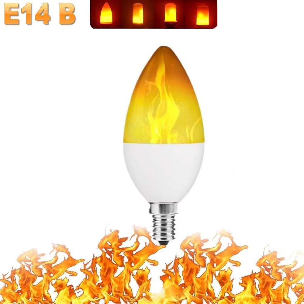 B22 E27 LED Flame Effect Light Bulb 4 Modes Flickering Fire Simulation for Party KTV Festival Garden Home Decor Outdoor Lighting