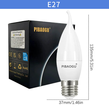 10PCS LED Candle Bulbs Light AC85-265V E14 E27 LED Candle Bulbs LED Ceiling Light Decoration LED Chandelier For Home Living Room