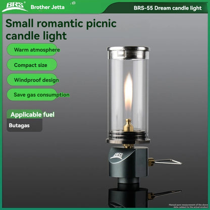 BRS-55 Dreamlike Candlelight Lamp Windproof Candle Light Gas Burner Stove Outdoor Camping Lights Tent Lighting Equipment
