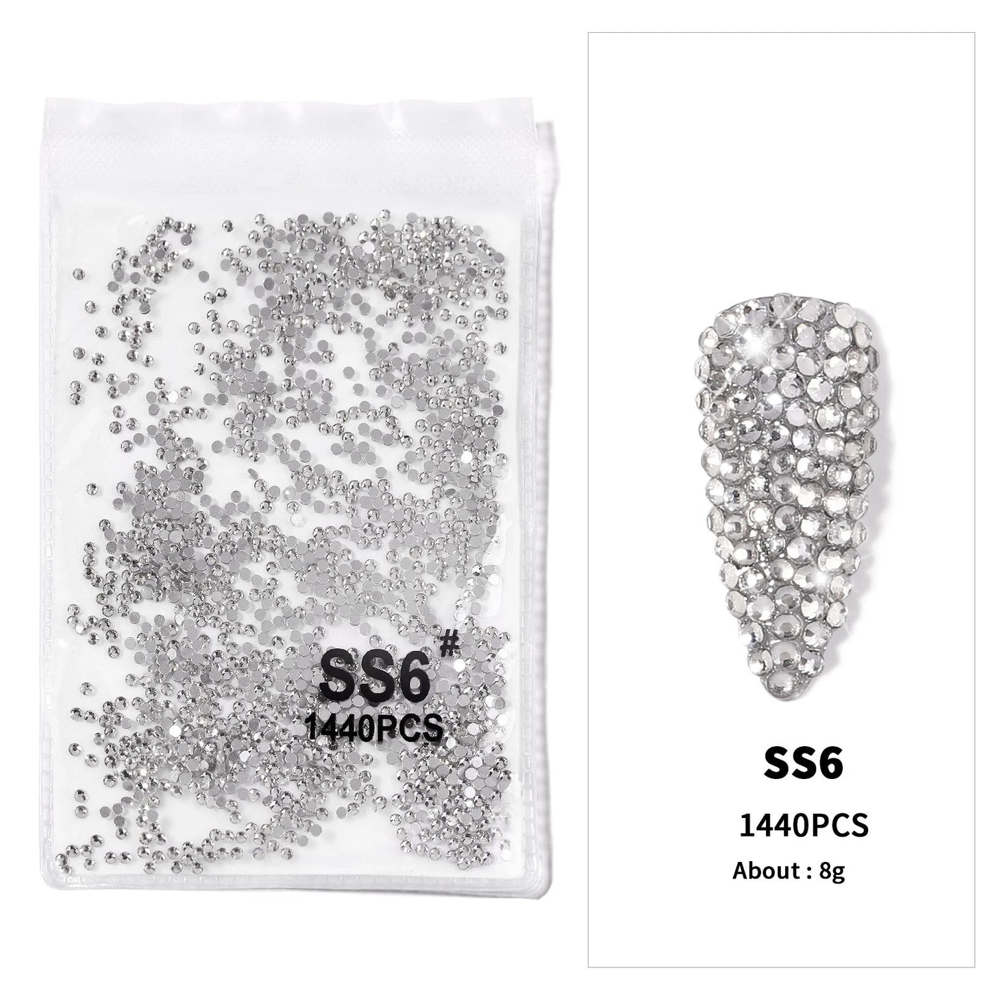 12Gird 3D Glass AB Crystal Nail Art Rhinestones Kit Flatback Round Bead Charm Gem Stones Jewelry Diamond with Tools for Nail Art