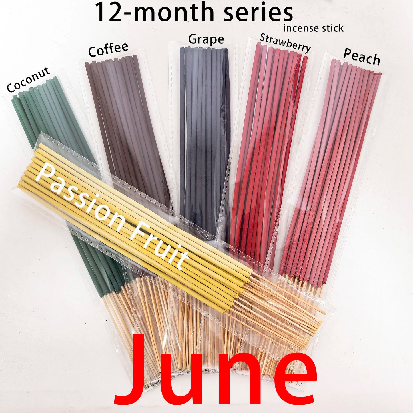 6 Sets of Approximately 126 High-Quality Incense Sticks - Including Shrubs, Lavender, Lemongrass, Dragon's Blood, Rose, Jasmine, Cherry Blossom, Suitable for Purification, Yoga Meditation, and Home Use - Perfect Gift with Lon