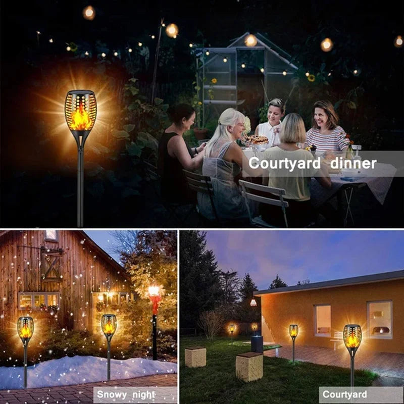 1/2/4/6/8/10Pcs Solar Flame Torch Lights Flickering Light Waterproof Garden Decoration Outdoor Lawn Path Yard Patio Floor Lamps
