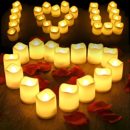 Flickering LED Ivory Electronic Candle, Flameless Tealight Candle,Battery Operated LED Tealight Candle, Ideal for Weddings, Ta