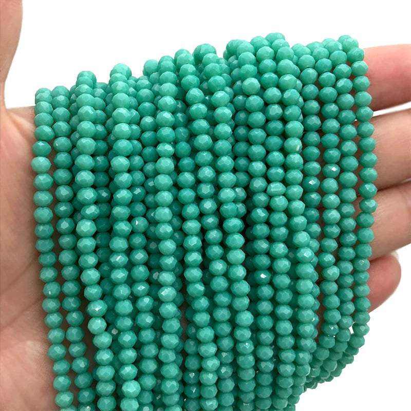 Multicolor 2 3 4 6 8mm Austria Faceted Crystal Beads Loose Spacer Round Glass Beads Bracelet DIY for Jewelry Making