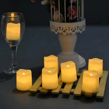 Flickering LED Ivory Electronic Candle, Flameless Tealight Candle,Battery Operated LED Tealight Candle, Ideal for Weddings, Ta