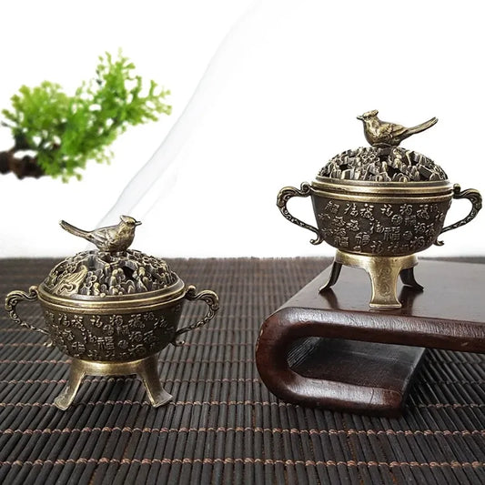 1pc Lucky Incense Burner Metal Lotus Incense Burner Bowl Incense Holder With Handle Yoga Meditation Home Decor