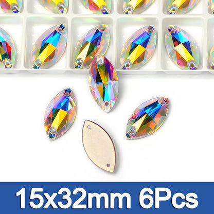 PUBRILEX Crystal AB Mix DIY Craft Supplies Needlework Sewing Gemstones Flatback Glass Strass Crystals Rhinestones For Clothing