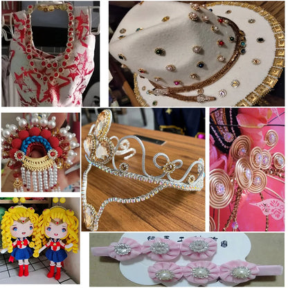 30PCS-100PCS Gold Flower Claw Rhinestones Glitter Crystals Trim Stones Beads Garment Crafts Sew On Rhinestones for Clothes Gems