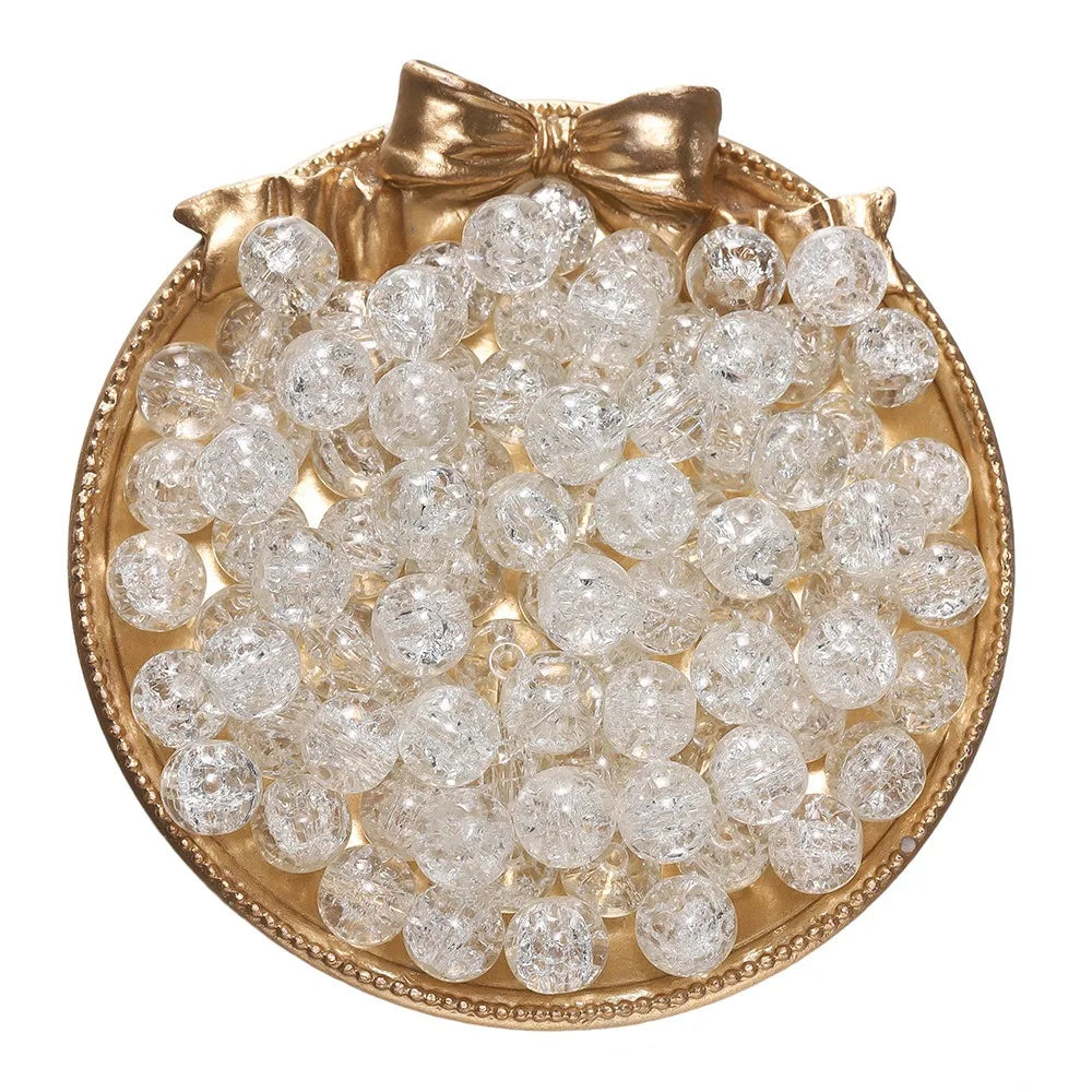 4 6 8 10mm Cracked Crystal Beads High-Quality Dual Color Glass Beads Snow Crack Crystal Beads for Jewelry Making DIY Bracelet