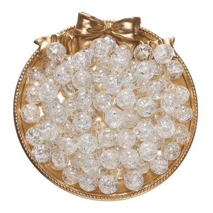 4 6 8 10mm Cracked Crystal Beads High-Quality Dual Color Glass Beads Snow Crack Crystal Beads for Jewelry Making DIY Bracelet