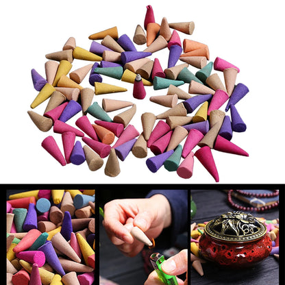 60-600pc Natural Reflux Tower Incense Smoke Odor Remove Anxiety Relief Fragrance Incense Cone Meditation Relaxation Aromatherapy