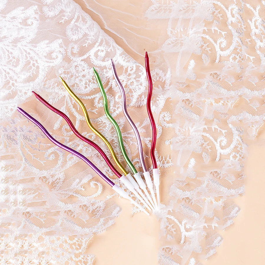 24Pcs/12PCS Champagne Gold Candles Cake Topper  for Birthday Wedding Party DIY Decoration Supply Cake Decoration