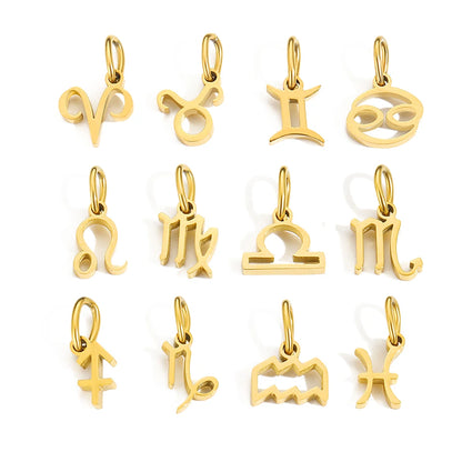 12 signes du zodiaque Pendentif Accessoires Collier Constellation en Acier Inoxydable Cadeau d'Anniversaire