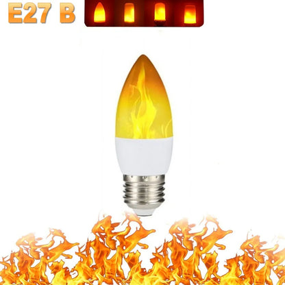 B22 E27 LED Flame Effect Light Bulb 4 Modes Flickering Fire Simulation for Party KTV Festival Garden Home Decor Outdoor Lighting