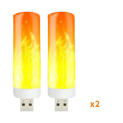 5V USB LED Flame Effect Light Bulbs USB Flame Lamp Candle Bulb Flameless Night Light Flickering Fire Bulb for Home Party Decor