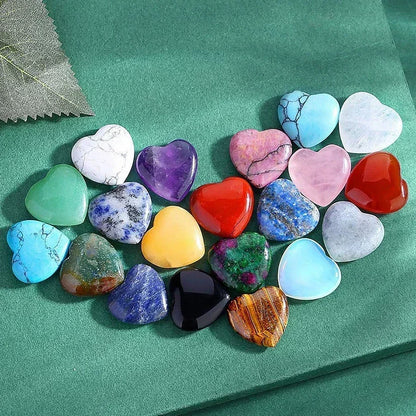 10/20/30PCS Heart Shape LOVE 20MM Natural Crystal Amethyst Agate Mineral Healing Stone Gravel Specimen Home Decoration 2025