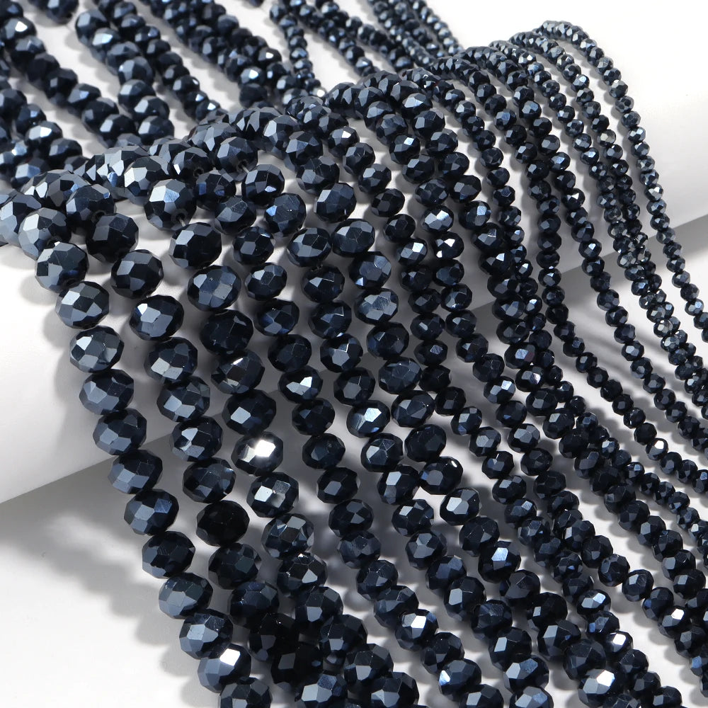 1Strand/Lot 3 4 6 8 10mm Rondelle Flat Faceted Crystal Beads Glass Spacer Beads For DIY Crafts Ornament Making Handmade Accesso