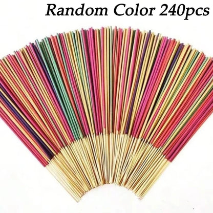 30-240pcs Aromatherapy Incense Sticks Mixed Set Natural Fragrances Lavender Rose Ocean Incense Stick for Home Yoga Meditation