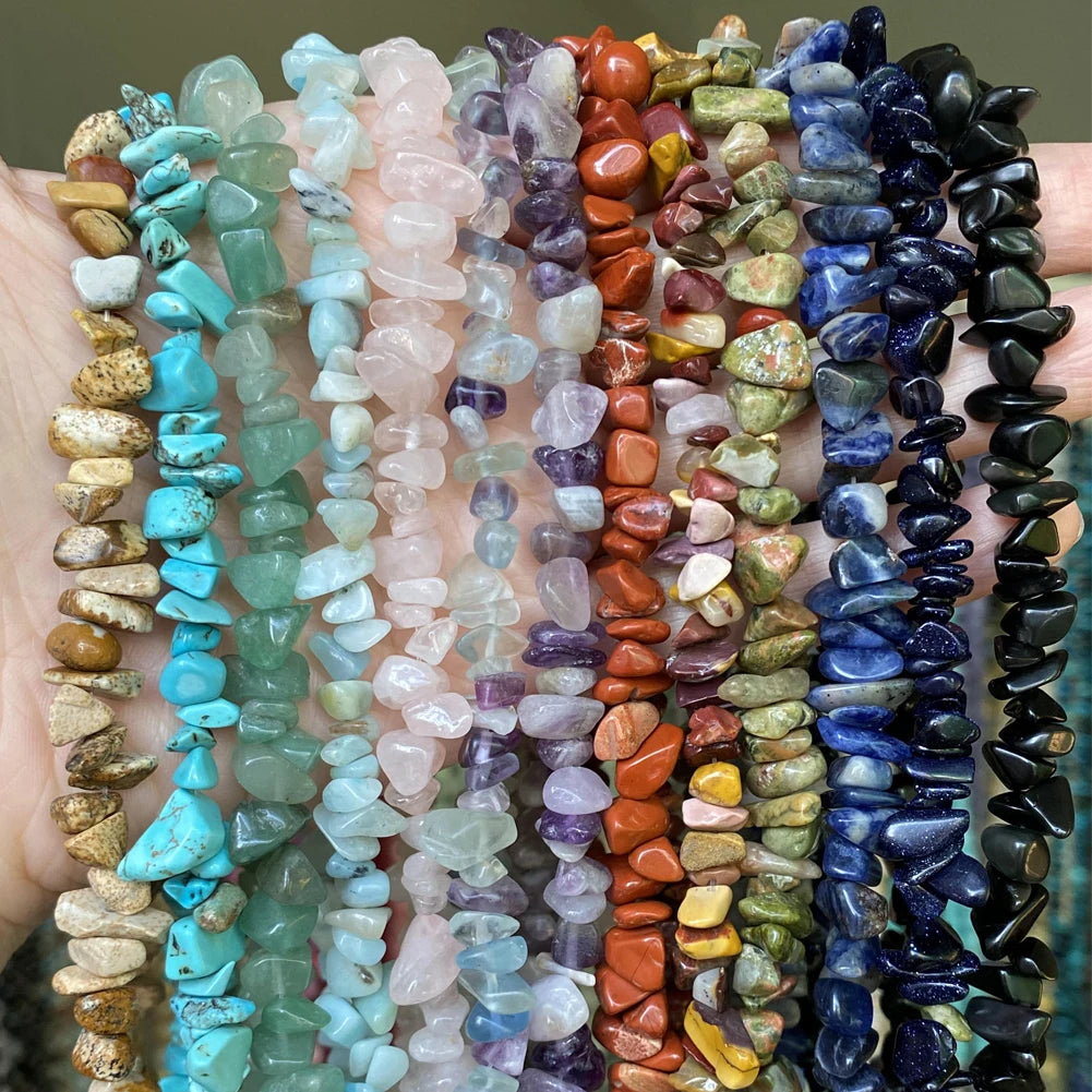 Natural Chips Gravel Stone Irregular Green Fluorite Amethysts Garnet Beads For Jewelry Making DIY Bracelet Necklace Accessories