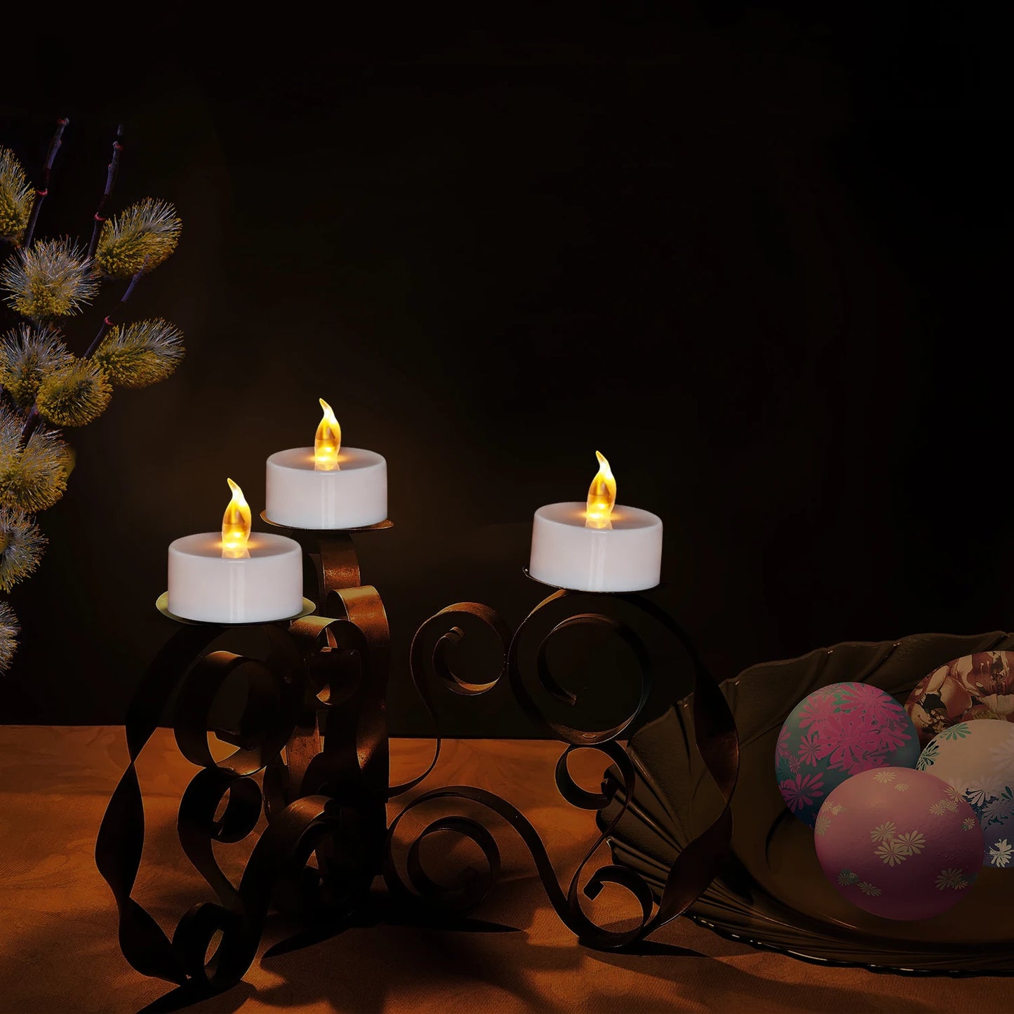 Nến Trà LED Không Lửa Màu Vàng Ấm Candlium Gói 12 Chiếc Chạy Bằng Pin Thời Lượng 200+ Giờ Dùng Cho Đèn Cầy Kỷ Niệm Trang Trí Đám Cưới