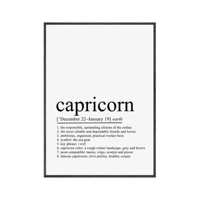 Aries Zodiac Print Zodiac Definition Horoscope Quotes Posters Prints Canvas Painting Wall Art Pictures Living Room Home Decor