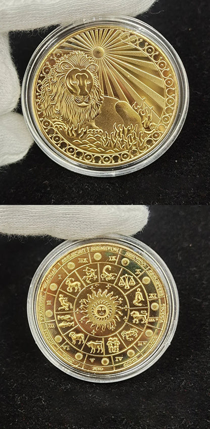 Pièce de monnaie souvenir du zodiaque de 4 cm, collection physique à collectionner, métal porte-bonheur, décorations d'intérieur antiques
