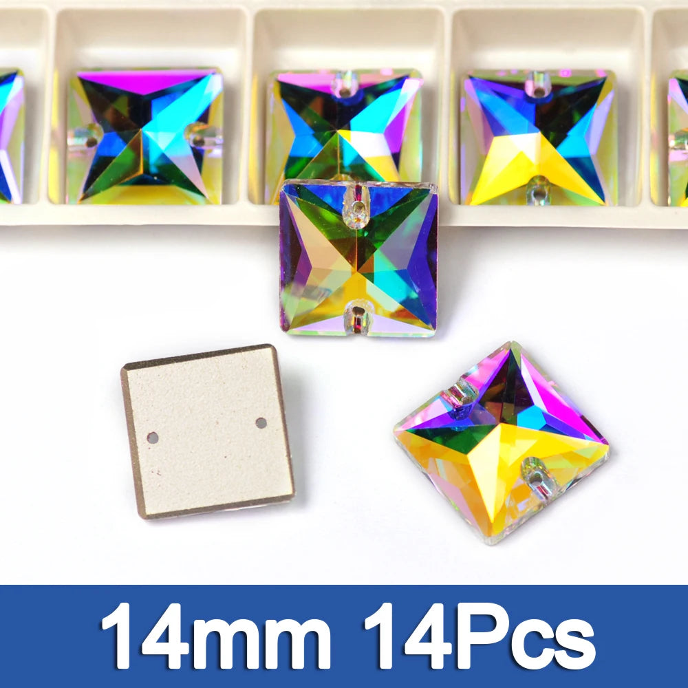 PUBRILEX Crystal AB Mix DIY Craft Supplies Needlework Sewing Gemstones Flatback Glass Strass Crystals Rhinestones For Clothing