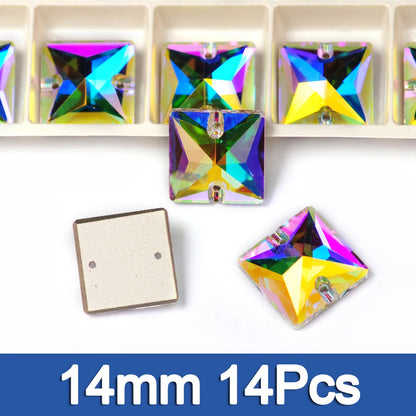 PUBRILEX Crystal AB Mix DIY Craft Supplies Needlework Sewing Gemstones Flatback Glass Strass Crystals Rhinestones For Clothing