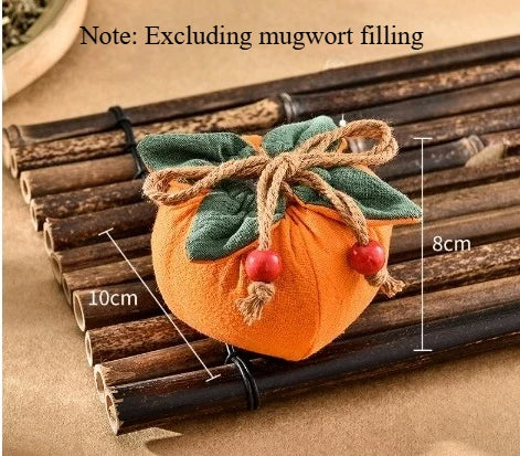 Incense Bag with Persimmon Pendant, Can Be Hung on Rearview Mirror or Car,Blessing Purse,Empty Bag Material Kit for Good Fortune