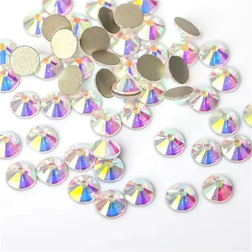 Super Glitter Crystal AB Non Hotfix Rhinestones SS3-SS50 FlatBack Strass Sewing&Fabric Garment Nail Art Rhinestones Decorations