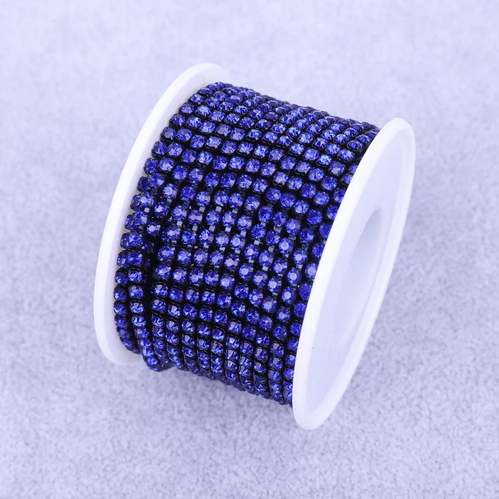 Crystal 10 Yard Rhinestones Trim Stone Cup Chain Gold Diamond Strass Decorative Applique Crystal Trimmings For Dresses