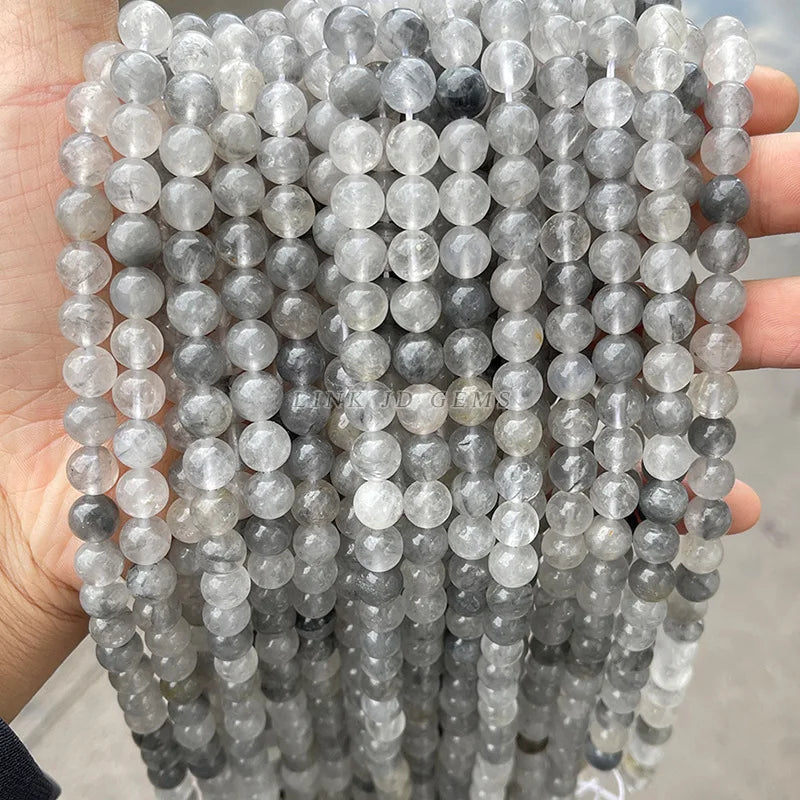 3A Natural Rock Quartz Beads Round Loose Spacer Flaws White Crystal For Jewelry Making Bracelet Necklace Diy Accessory Findings