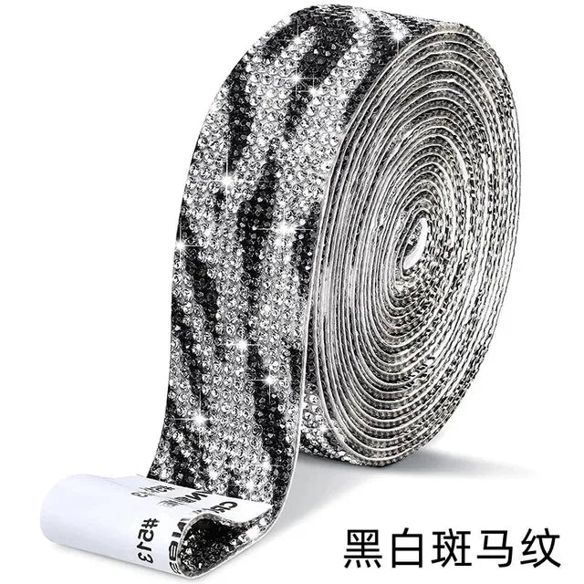 Self Adhesive Crystal Rhinestone Sticker Diamond Ribbon DIY Sticker Rhinestones Arts Crafts Car Phone Decoration Dropshipping