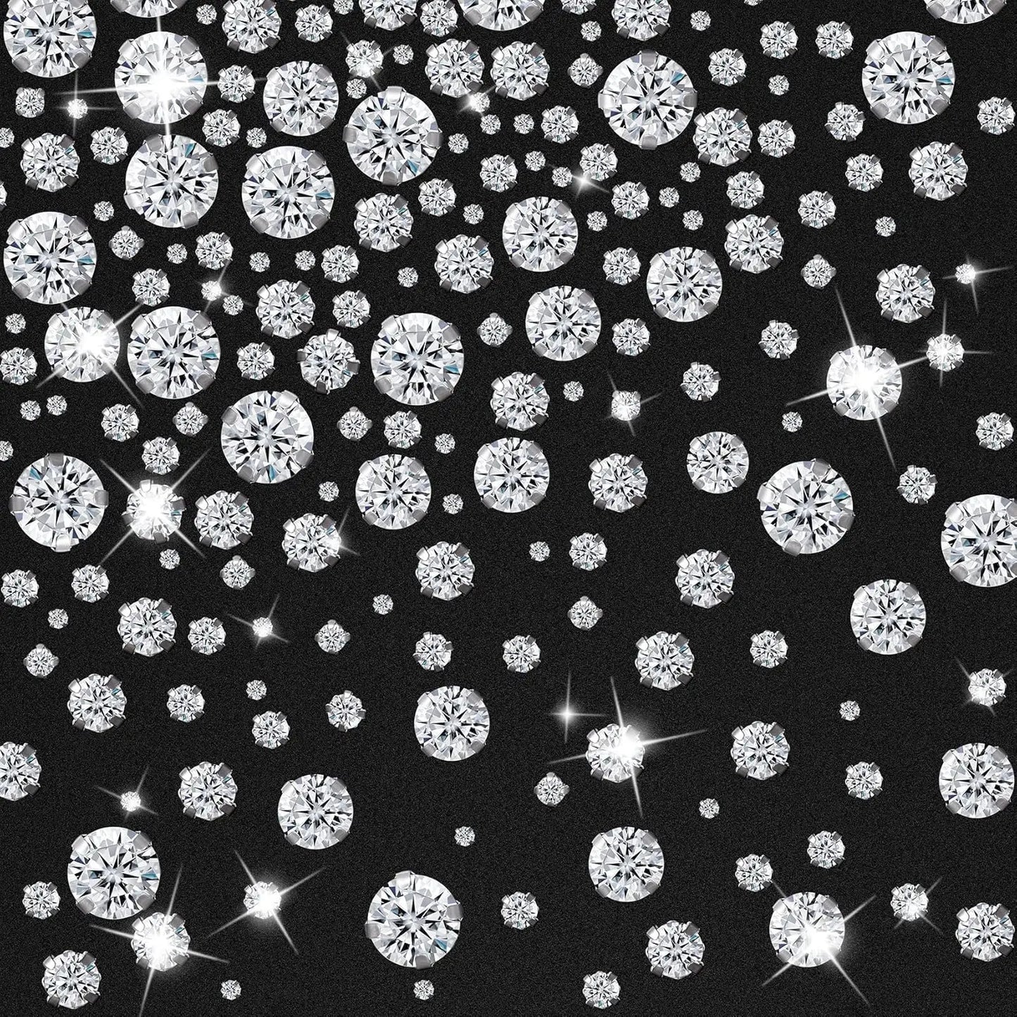 500PCS Crystal Stitching Rhinestones Stitching Rhinestones with Silver Claws 3-10 mm Glass Rhinestones for Crafts, Garment